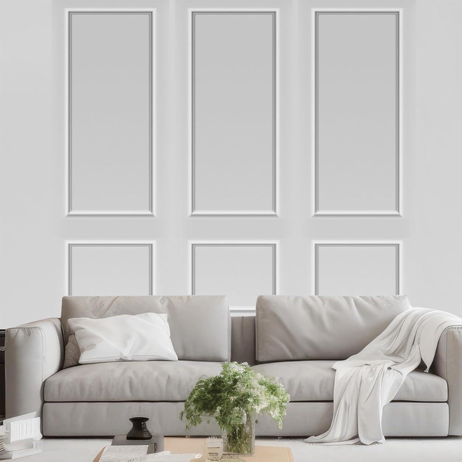 Kit de Moldura de Pared Autoadhesiva Pangda 3D 3 Set 137x61 cm