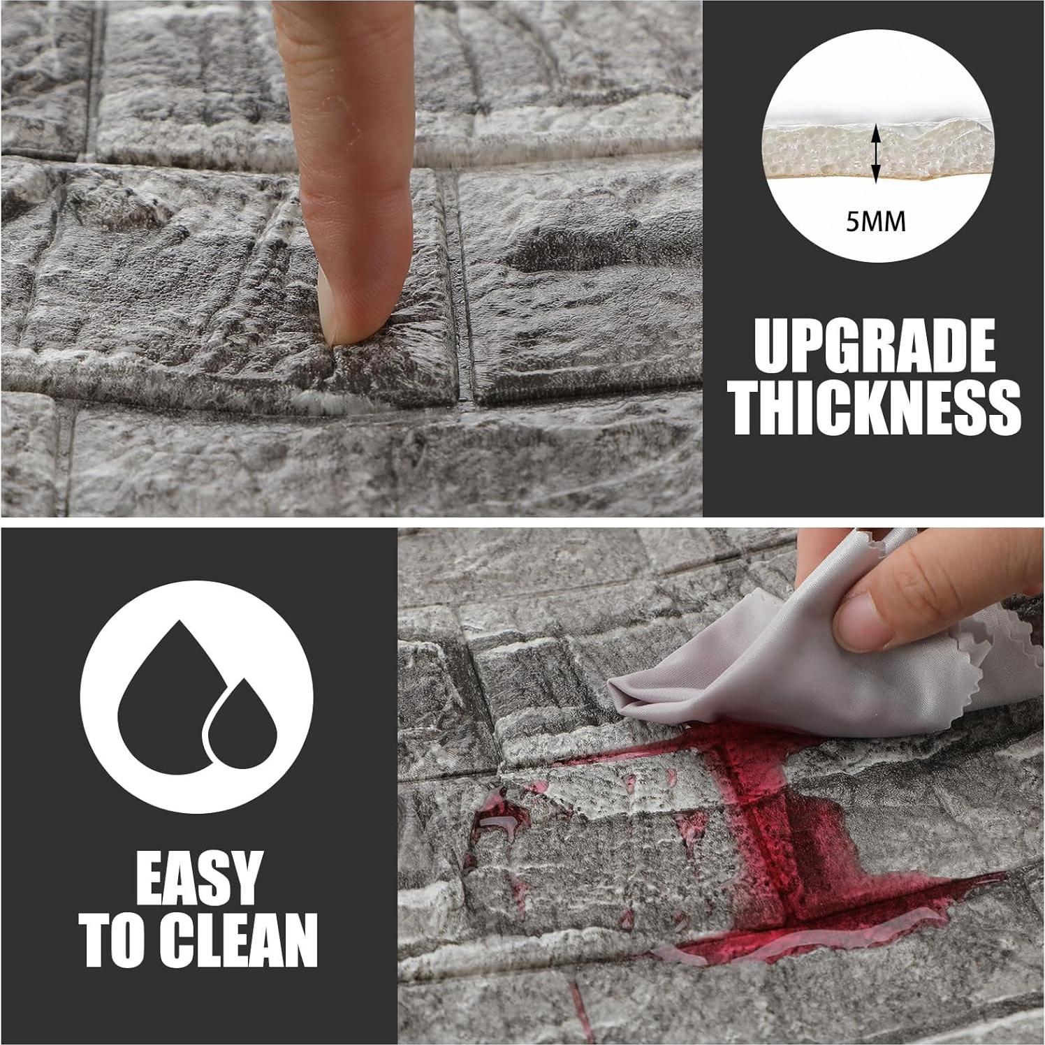 Paneles de Pared 3D Autoadhesivos Colarr 60 Pcs Piedra Negra