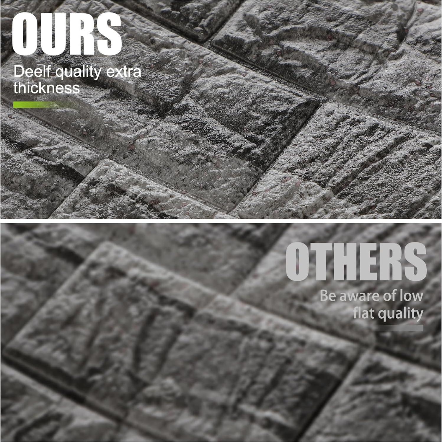 Paneles de Pared 3D Autoadhesivos Colarr 60 Pcs Piedra Negra