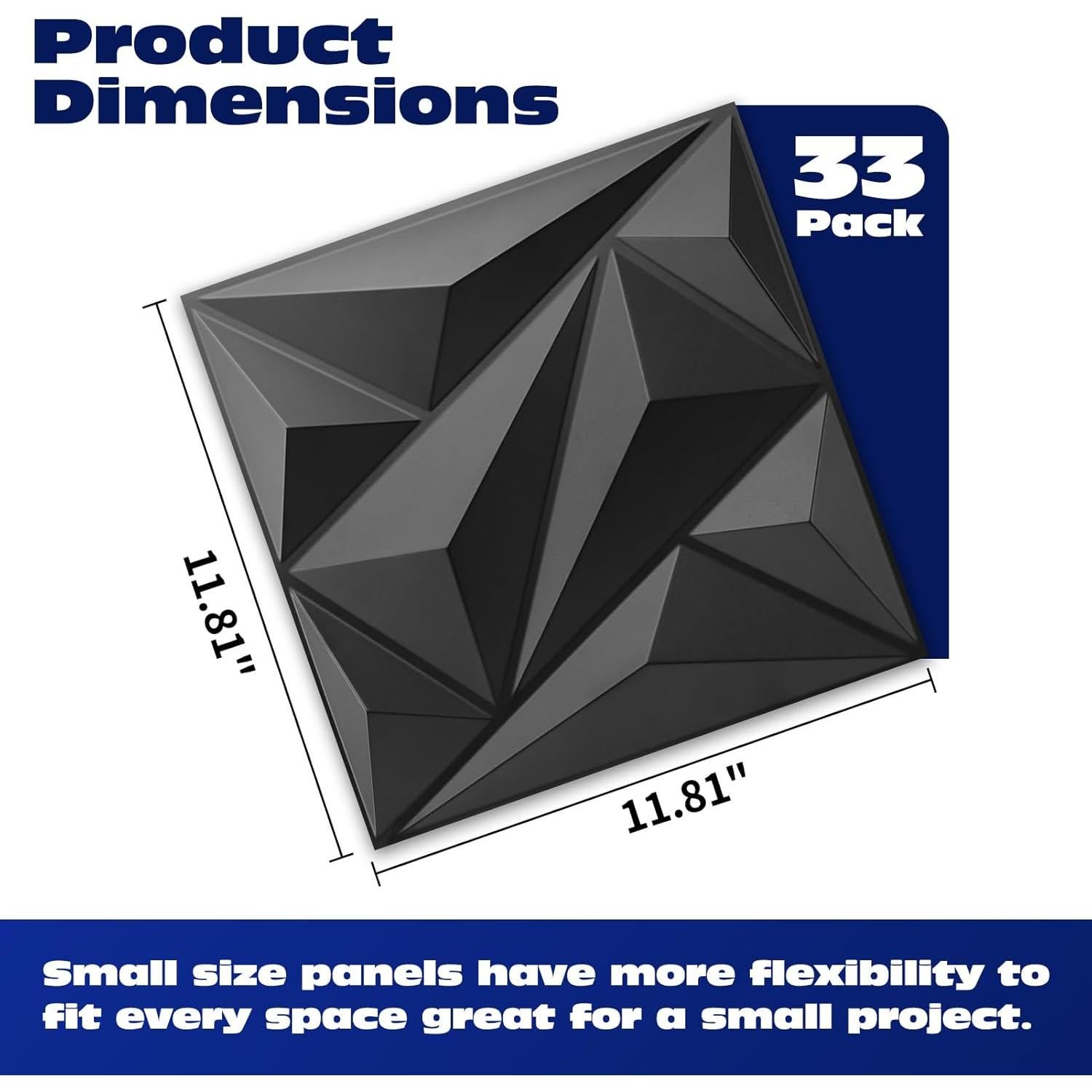 Paneles de Pared 3D Art3dwallpanels 33 Paquete Negro 30.48cm