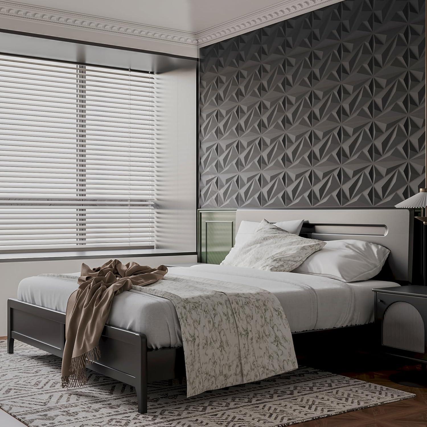 Paneles de Pared 3D Art3dwallpanels 33 Paquete Negro 30.48cm