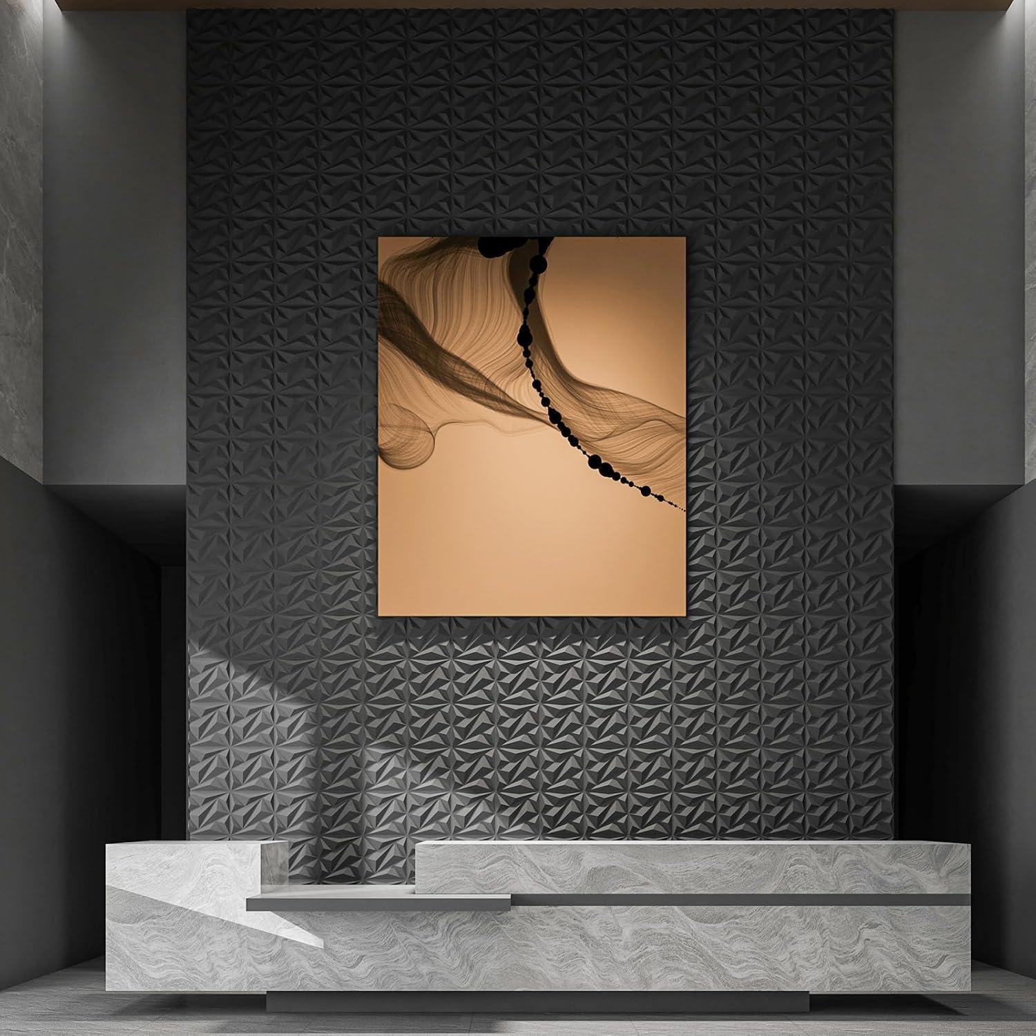 Paneles de Pared 3D Art3dwallpanels 33 Paquete Negro 30.48cm