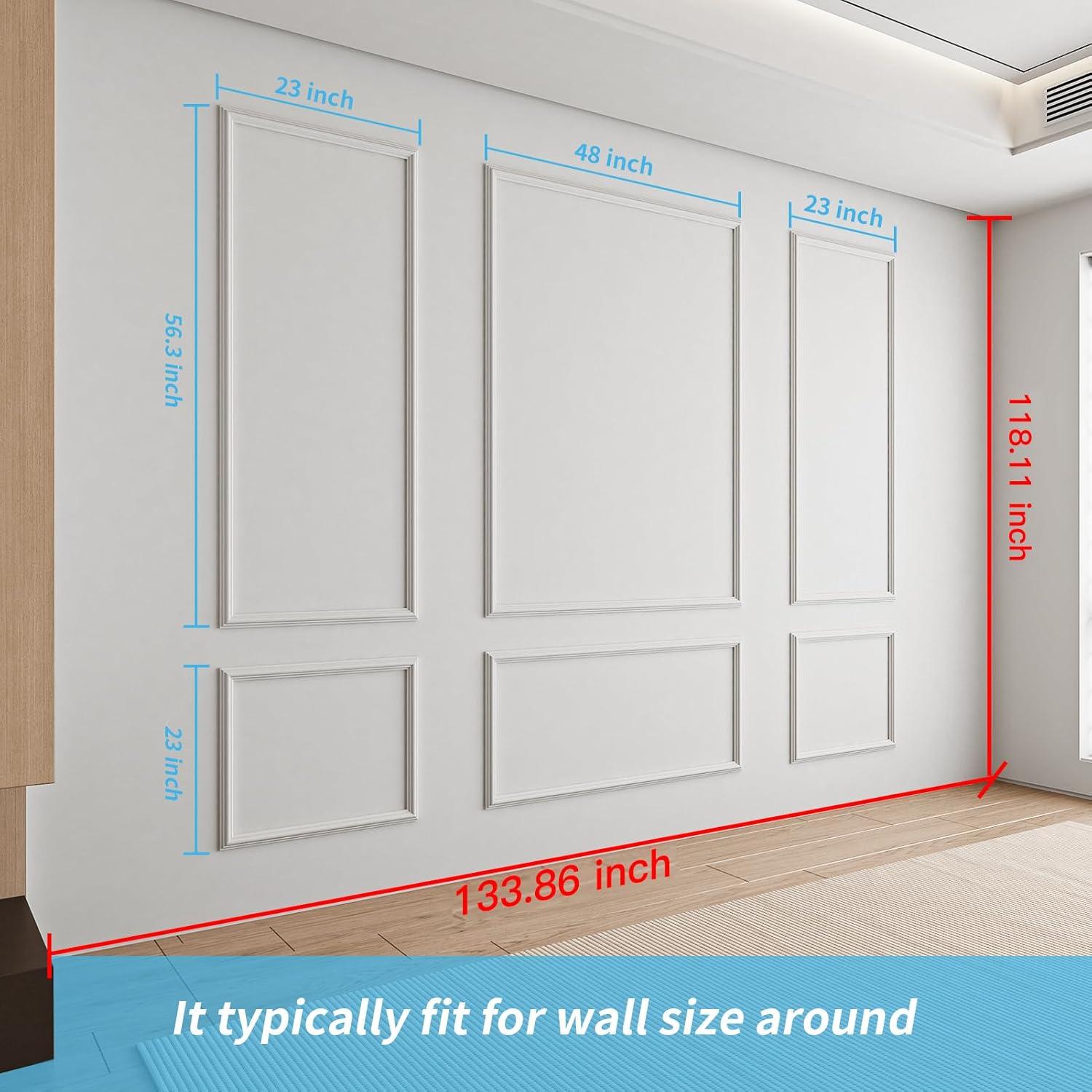 Juego de Molduras de Pared Pre-Cortadas Art3d 24 Piezas Blanco