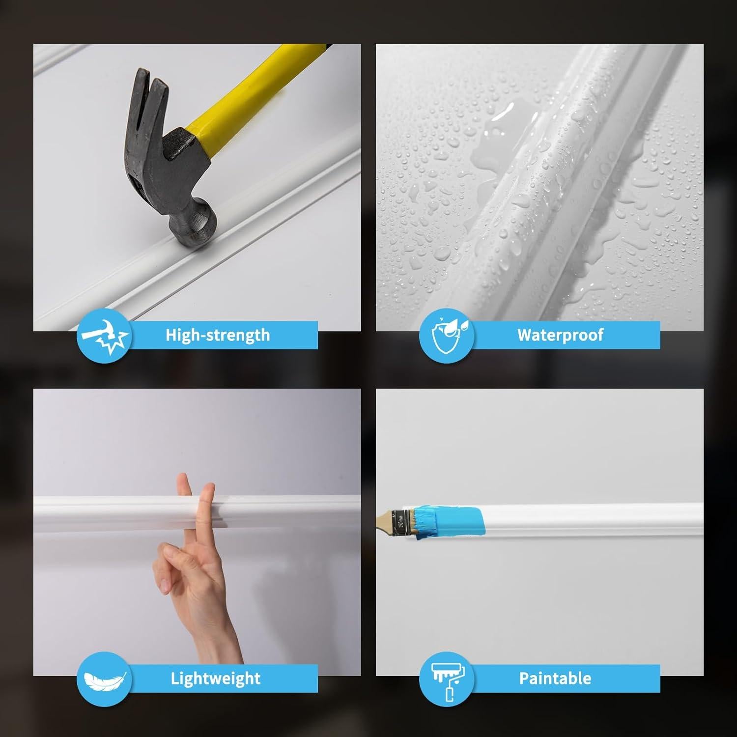 Juego de Molduras de Pared Pre-Cortadas Art3d 24 Piezas Blanco