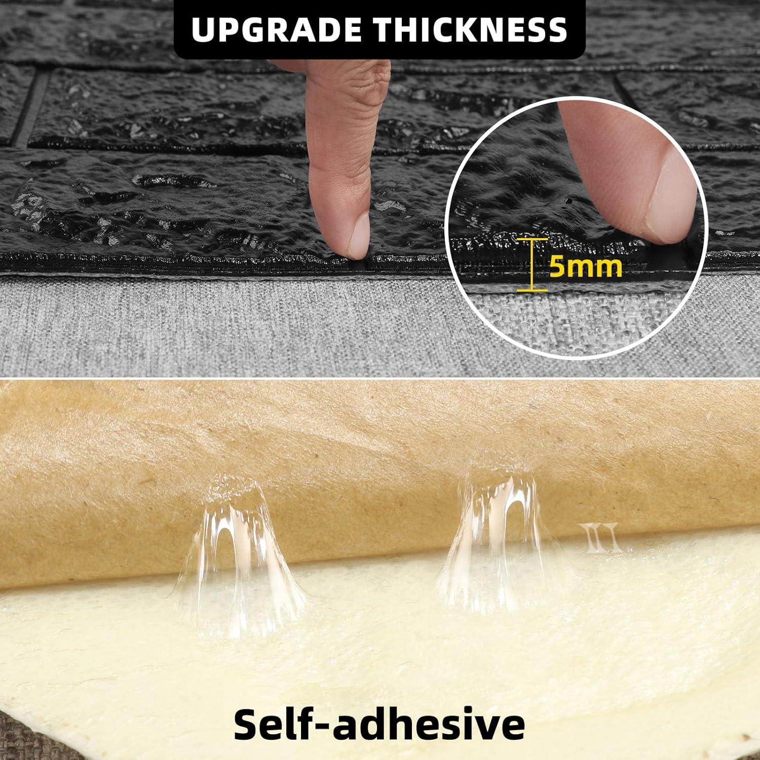 Paneles de Pared 3D Autoadhesivos Umedol 40 Pcs 30x30 cm Negro