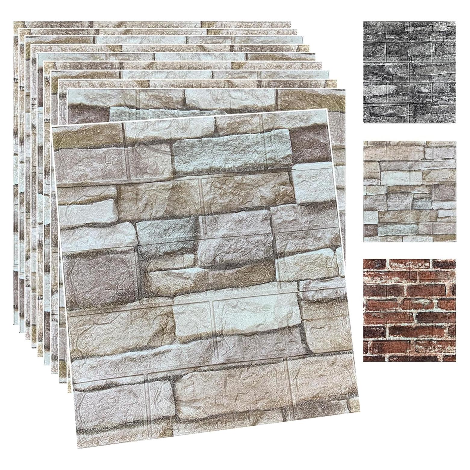 Paneles de Pared 3D Autoadhesivos YU LI 10PCS Color Roca