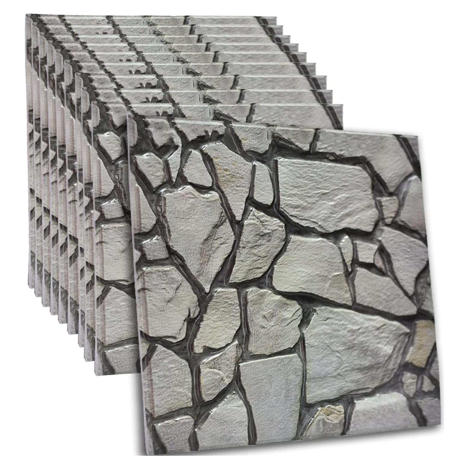 Paneles de Pared 3D Autoadhesivos SZGWTK 30x30cm Gris (10pcs)