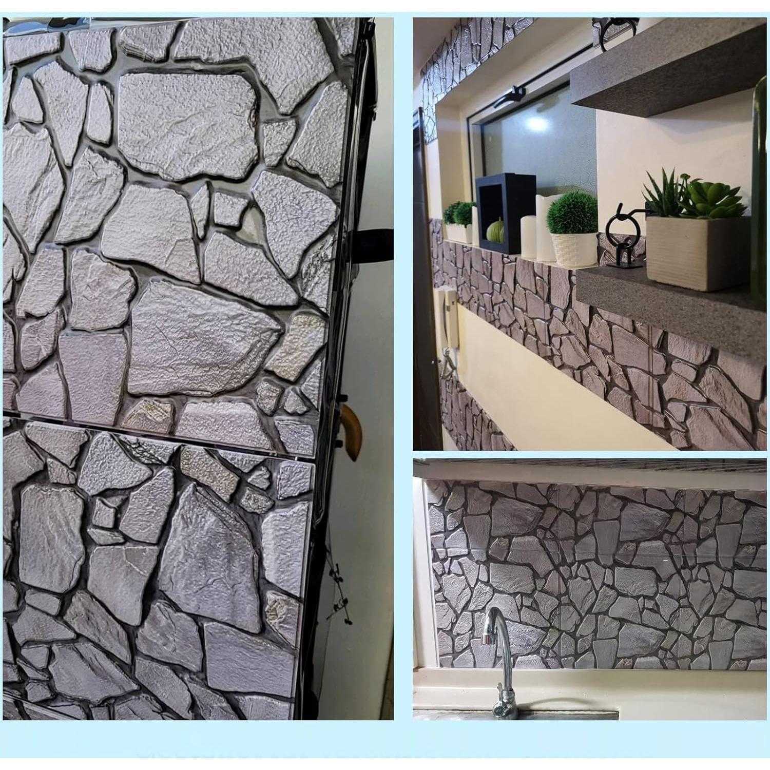 Paneles de Pared 3D Autoadhesivos SZGWTK 30x30cm Gris (10pcs)