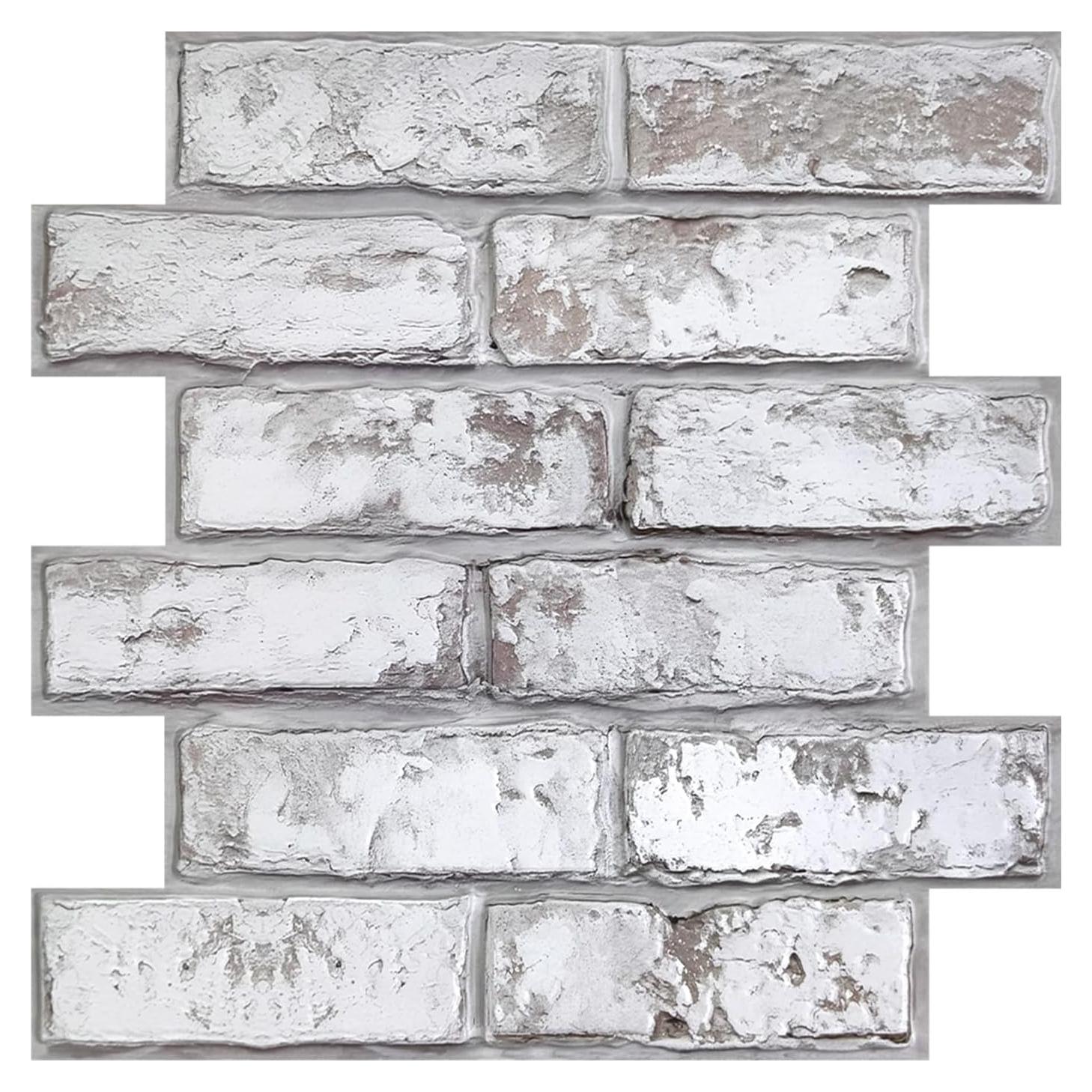 Panel de Pared 3D Autoadhesivo COMSTICKC Ladrillo Blanco 30x30cm