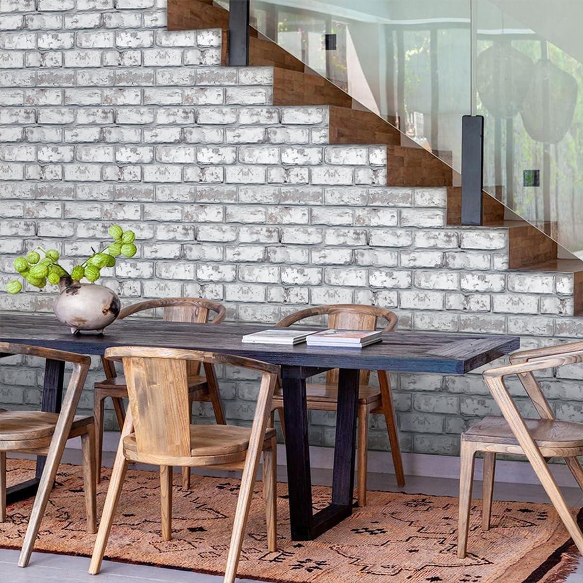 Panel de Pared 3D Autoadhesivo COMSTICKC Ladrillo Blanco 30x30cm