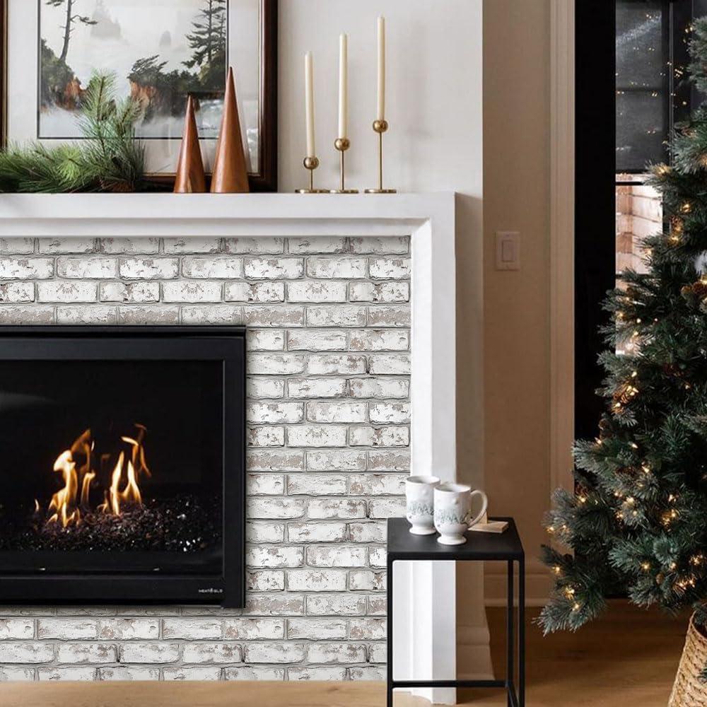 Panel de Pared 3D Autoadhesivo COMSTICKC Ladrillo Blanco 30x30cm