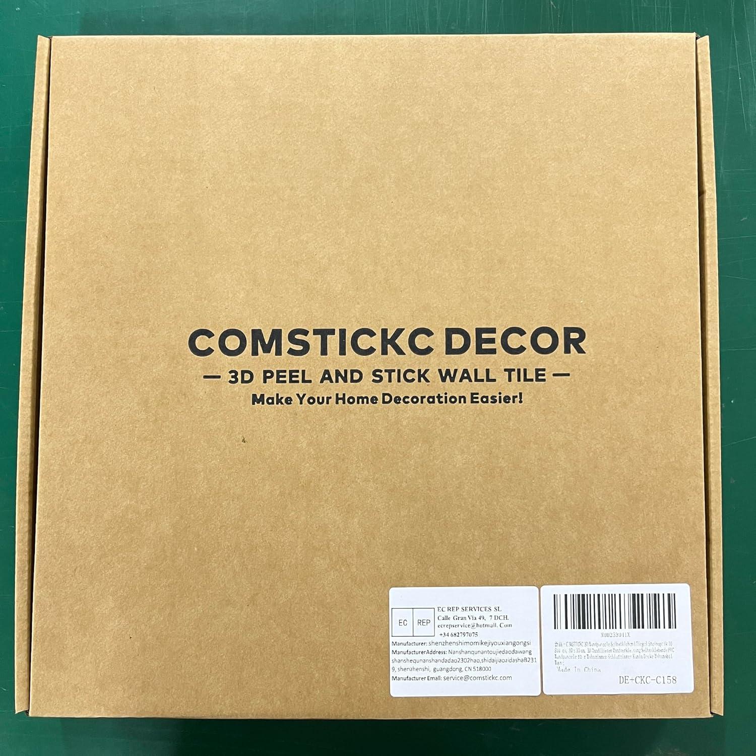 Panel de Pared 3D Autoadhesivo COMSTICKC Ladrillo Blanco 30x30cm