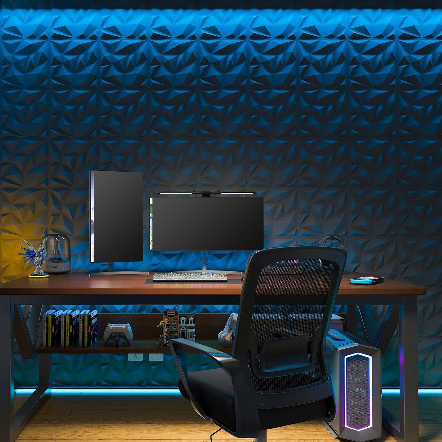 Paneles Decorativos 3D Art3d Negro PVC 20 Piezas 300mm