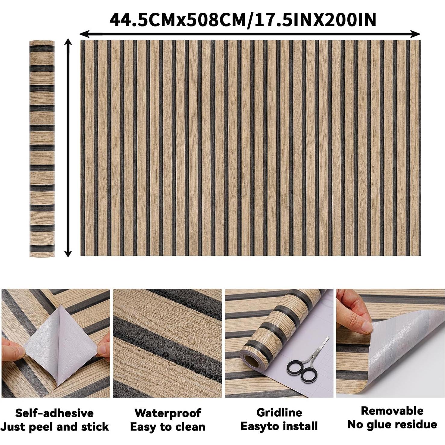 Papel Tapiz Autoadhesivo LOVADA Madera Marrón 44.45cm x 508cm