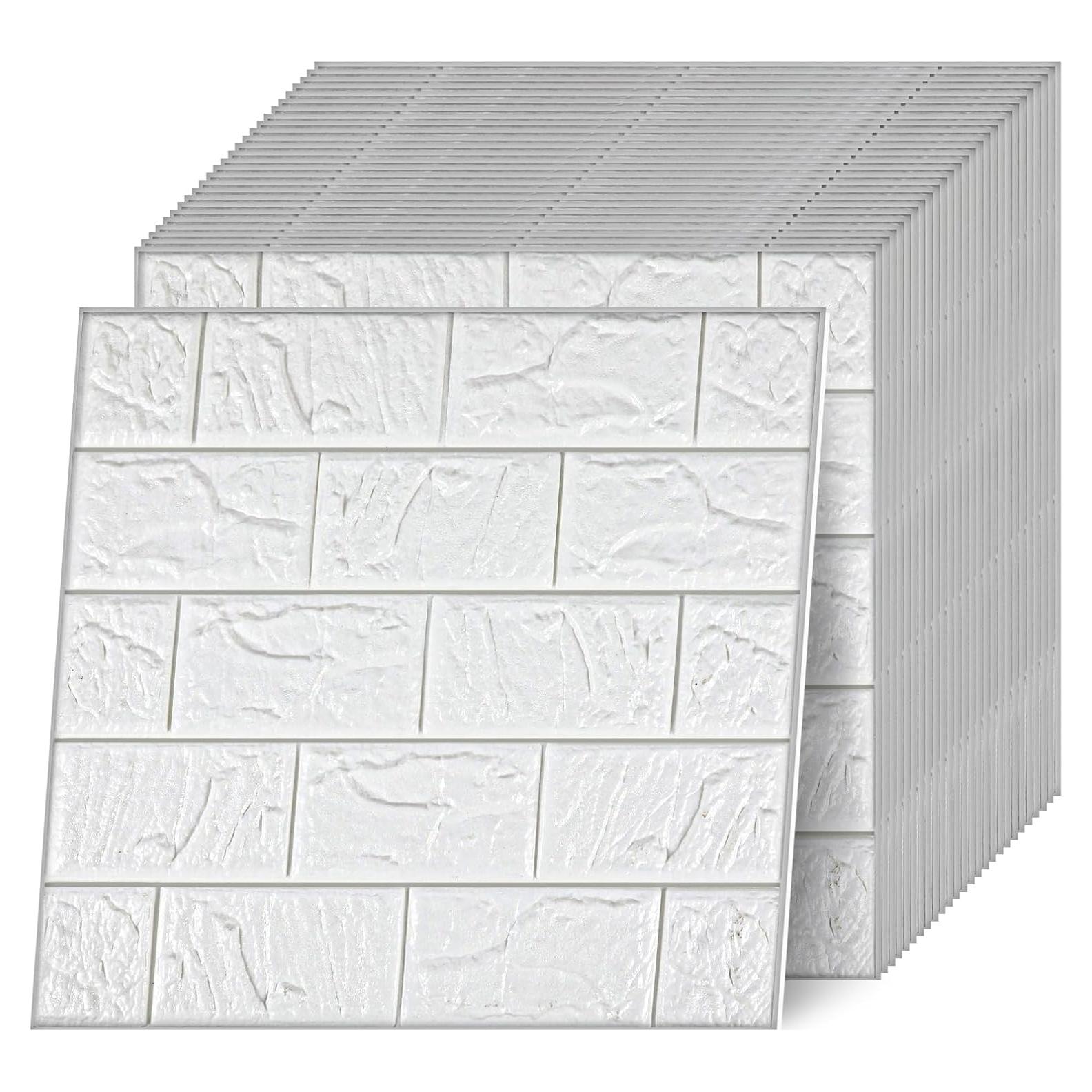 30 Paneles de Pared 3D Autoadhesivos Prasacco Ladrillo Blanco