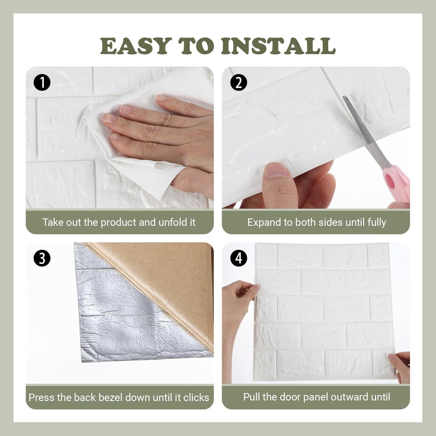 30 Paneles de Pared 3D Autoadhesivos Prasacco Ladrillo Blanco