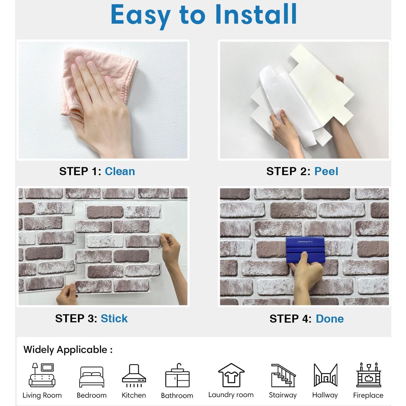 Paneles de Pared 3D Autoadhesivos COMSTICKC 30x30 cm PVC