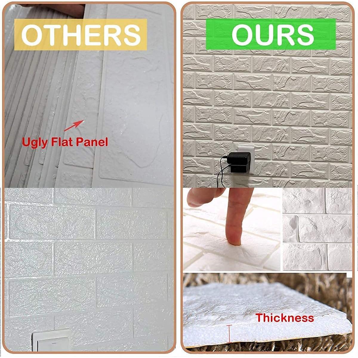 Paneles de Pared 3D Circloophs Ladrillo Blanco Autoadhesivos 30 Piezas