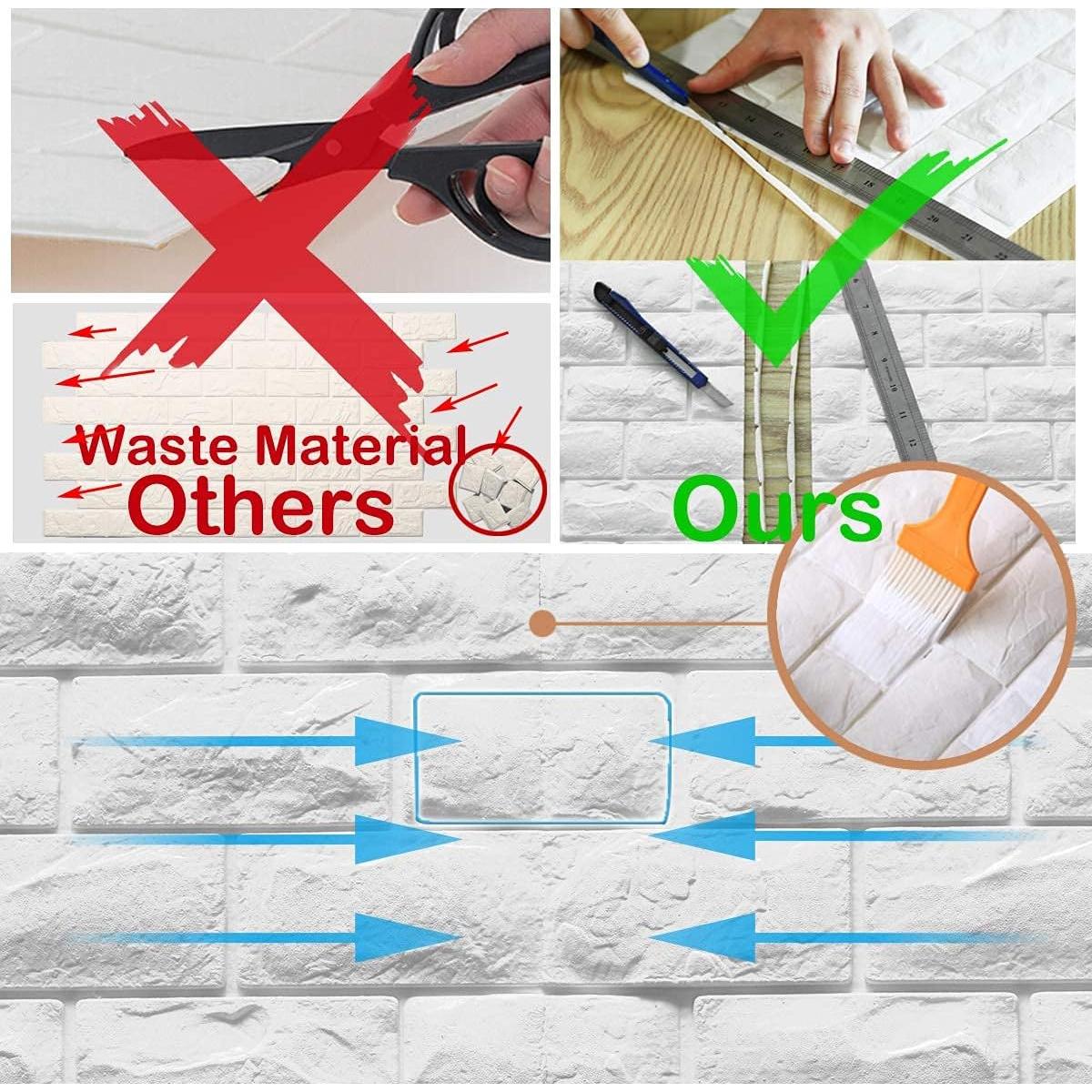 Paneles de Pared 3D Circloophs Ladrillo Blanco Autoadhesivos 30 Piezas