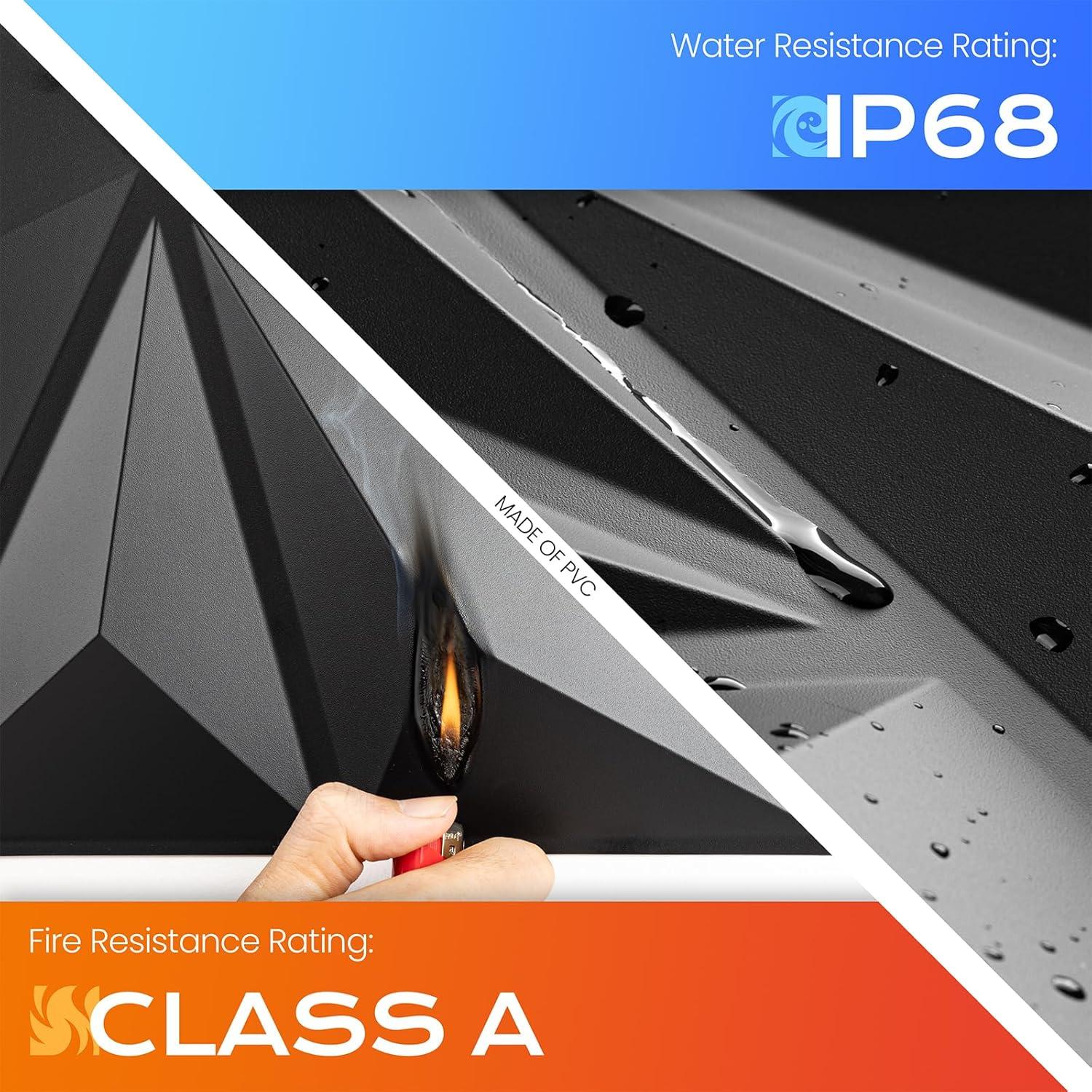 Paneles de Pared 3D Sonicism Negro Carbón Paquete de 16