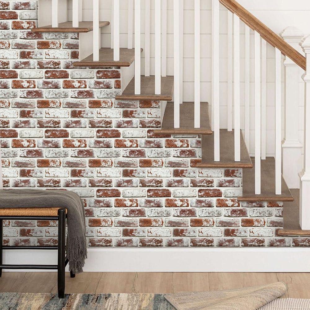 Paneles de Pared 3D Adhesivos COMSTICKC Ladrillo PVC 10 Piezas