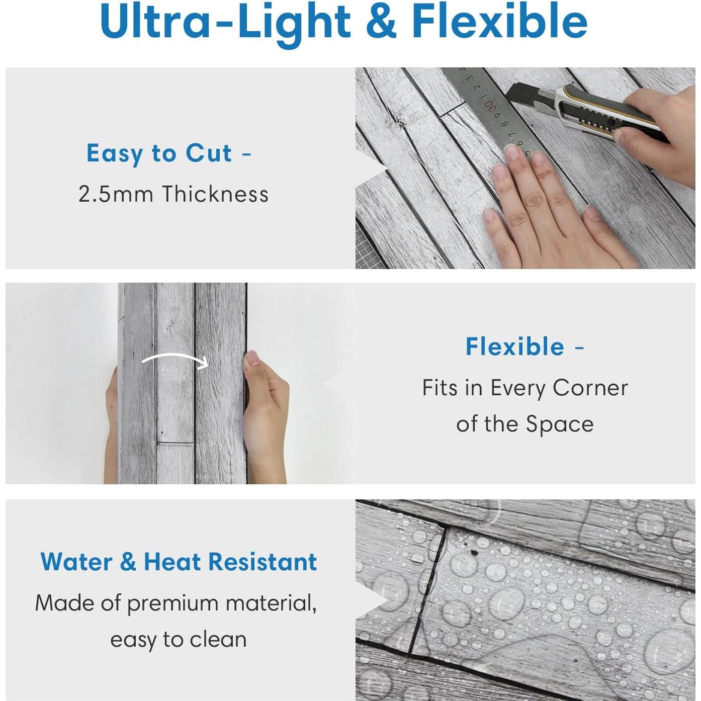 Paneles de Pared 3D Autoadhesivos COMSTICKC Gris Vintage 10 Piezas