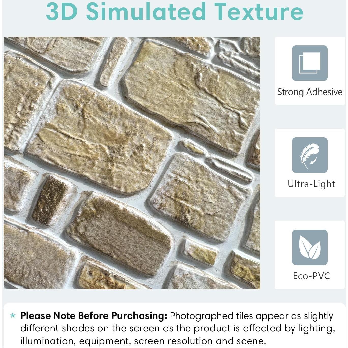 Paneles de Pared 3D Autoadhesivos Commomy 30x30 cm - 10 Pcs