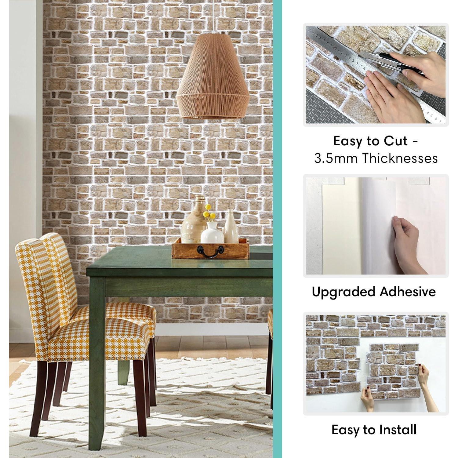 Paneles de Pared 3D Autoadhesivos Commomy 30x30 cm - 10 Pcs