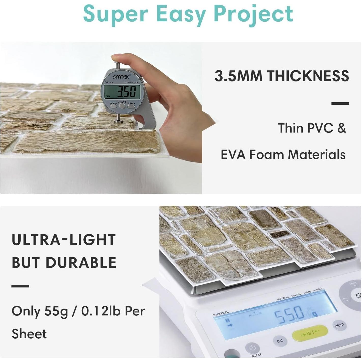 Paneles de Pared 3D Autoadhesivos Commomy 30x30 cm - 10 Pcs
