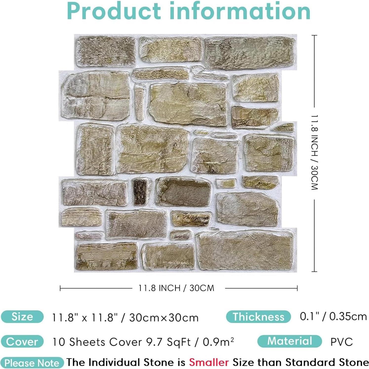 Paneles de Pared 3D Autoadhesivos Commomy 30x30 cm - 10 Pcs