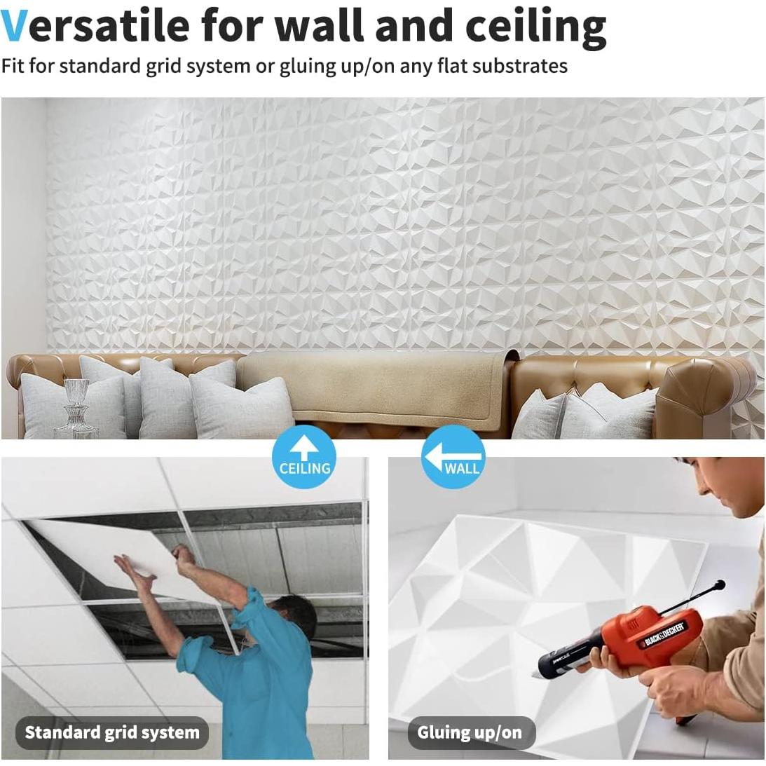 Paneles de Pared Decorativos Art3d 33 Unidades PVC Blanco 30.48cm