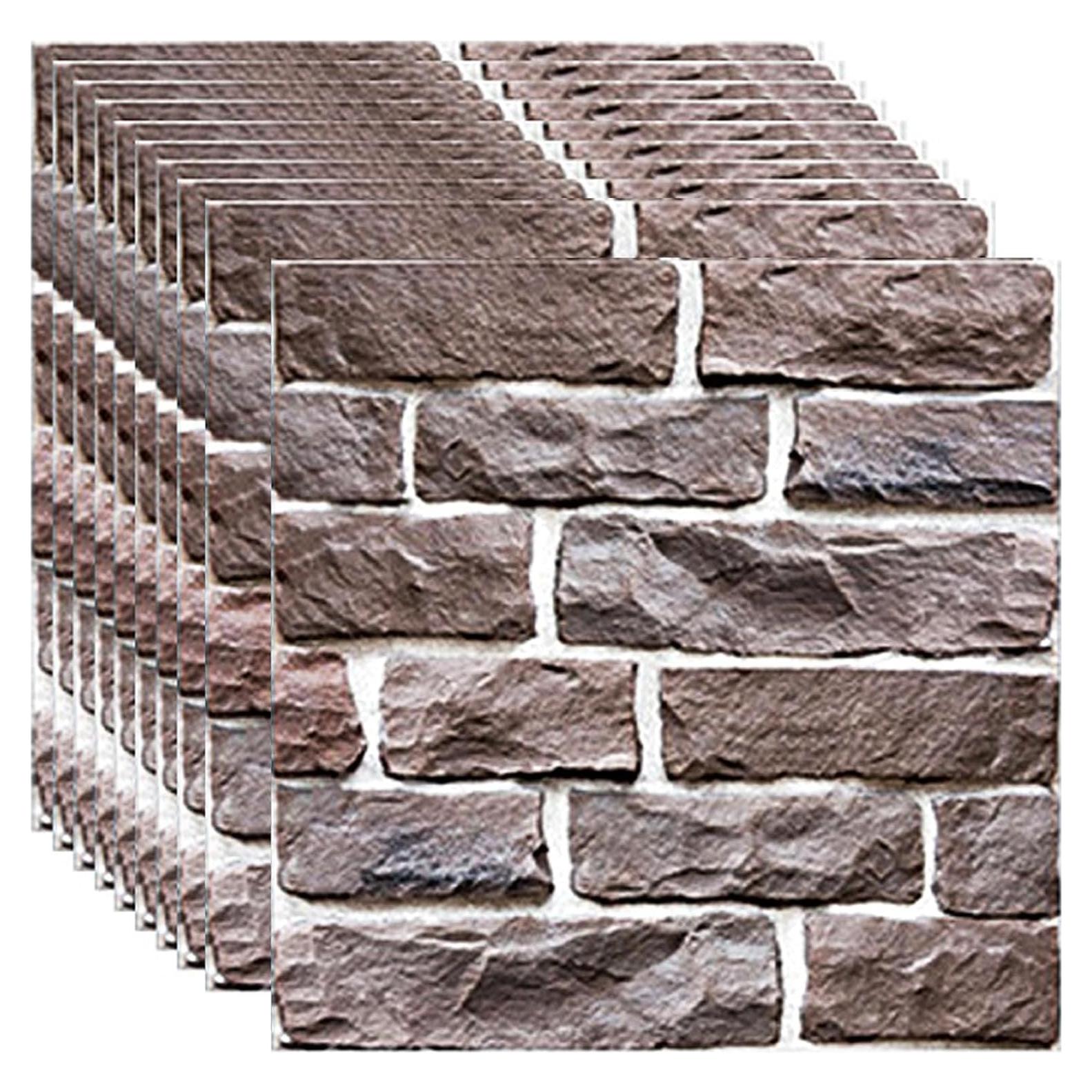 Paneles de Pared 3D Autoadhesivos Veczom - Ladrillo Piedra 10 Unidades