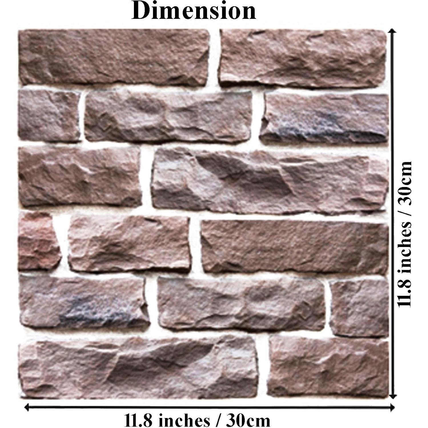 Paneles de Pared 3D Autoadhesivos Veczom - Ladrillo Piedra 10 Unidades
