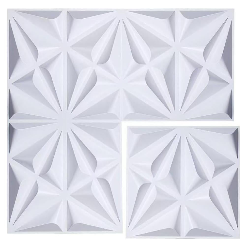 Paquete de 33 Paneles de Pared 3D WONESZ Blancos 30.48x30.48cm