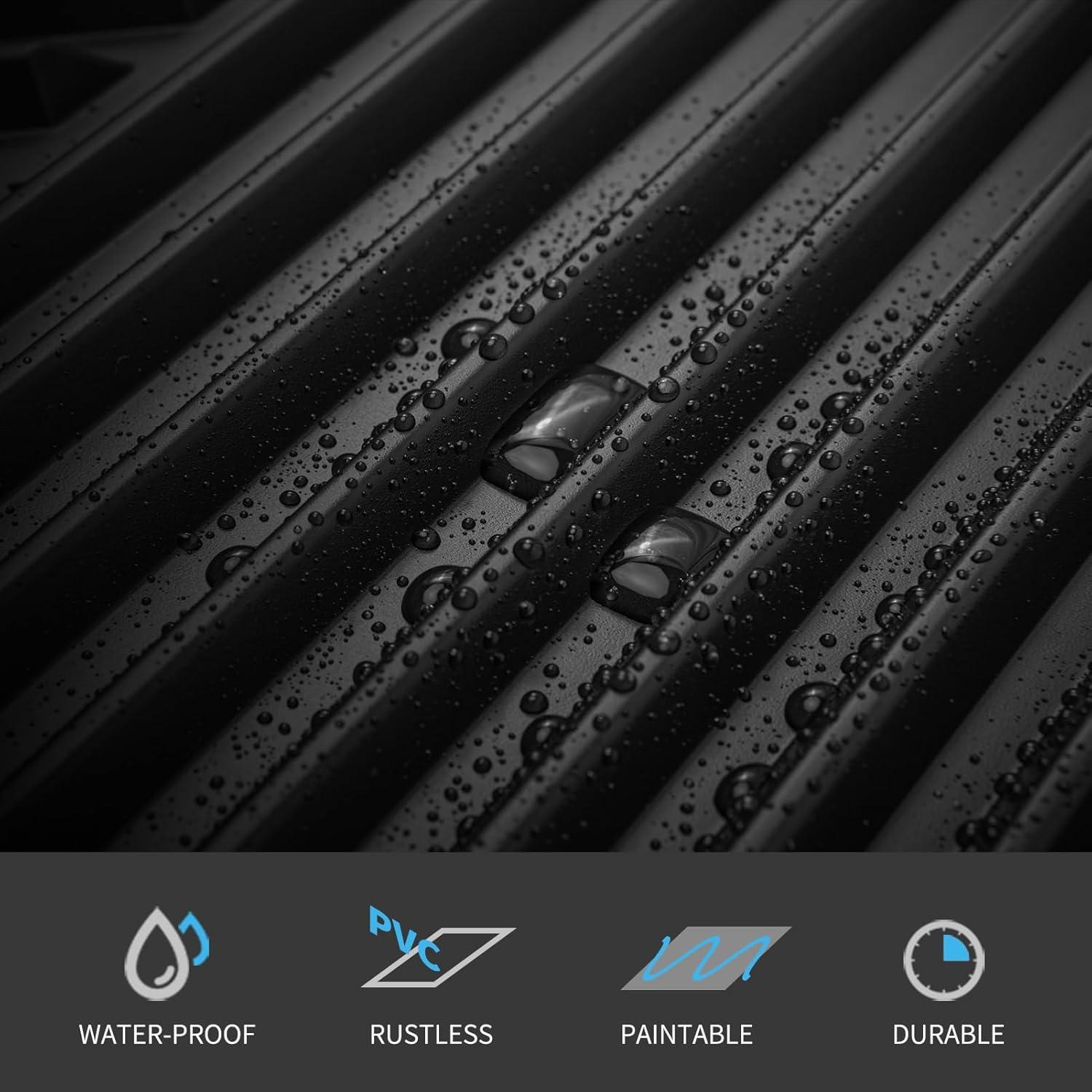 Paneles de Pared 3D Art3d 33 Pack PVC Negro 30.48cm