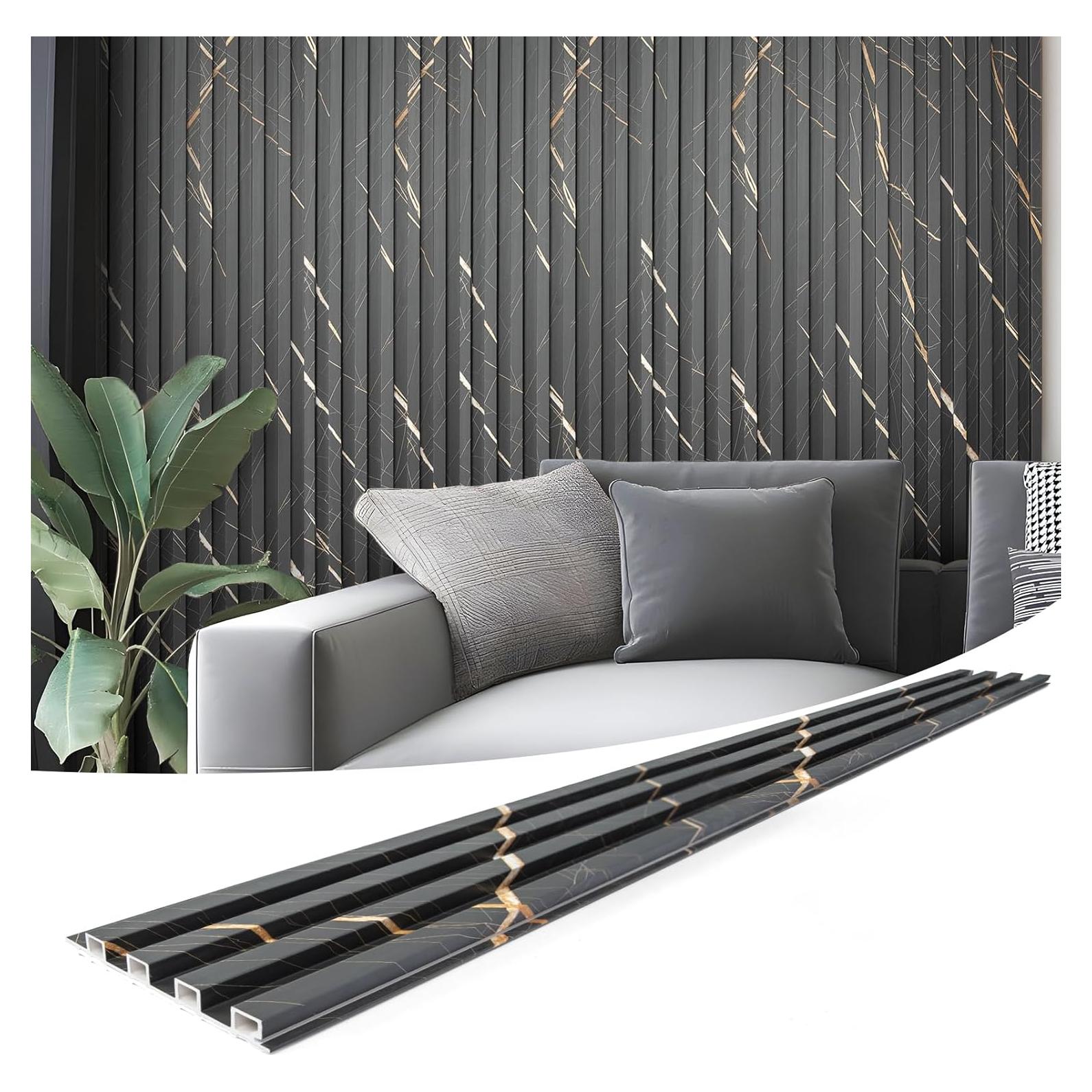 Paneles de Listones WPC Art3d 8 Piezas 243.84x15.24cm Granito