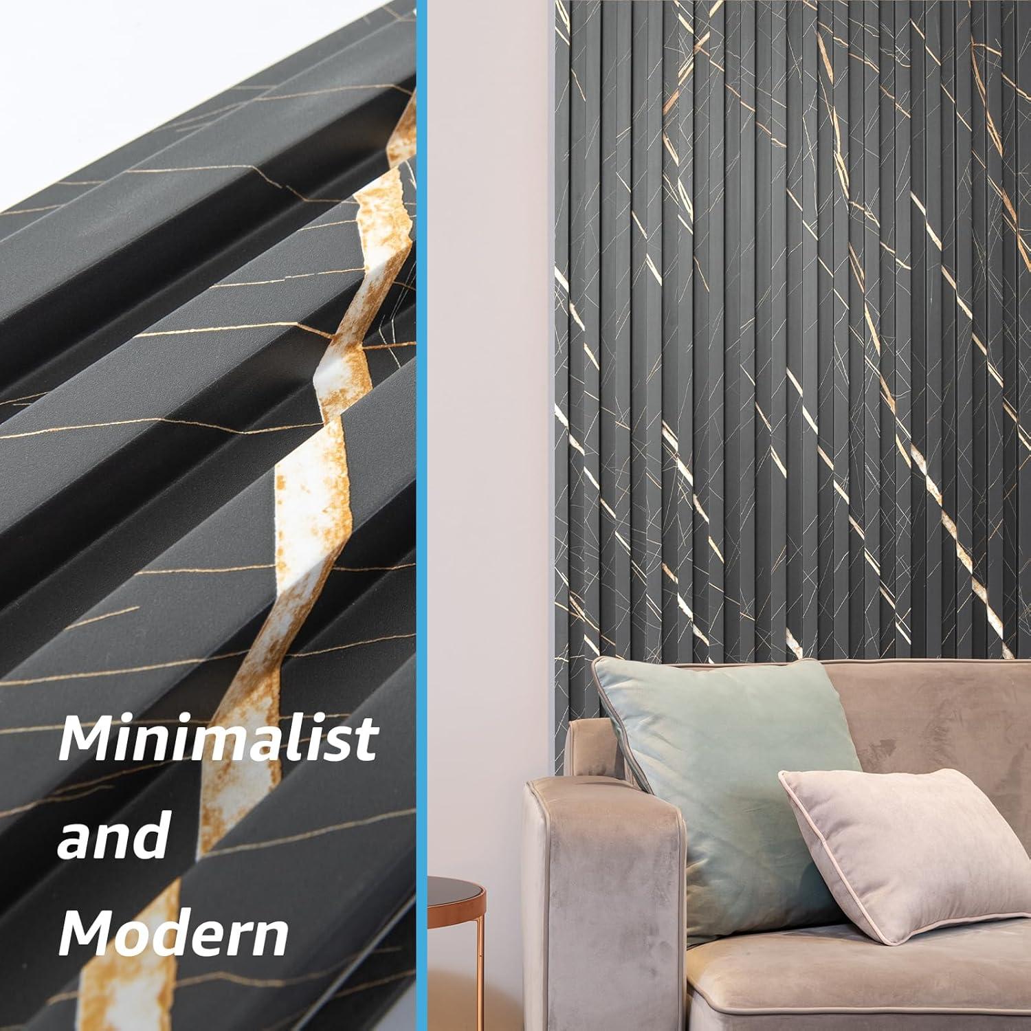 Paneles de Listones WPC Art3d 8 Piezas 243.84x15.24cm Granito