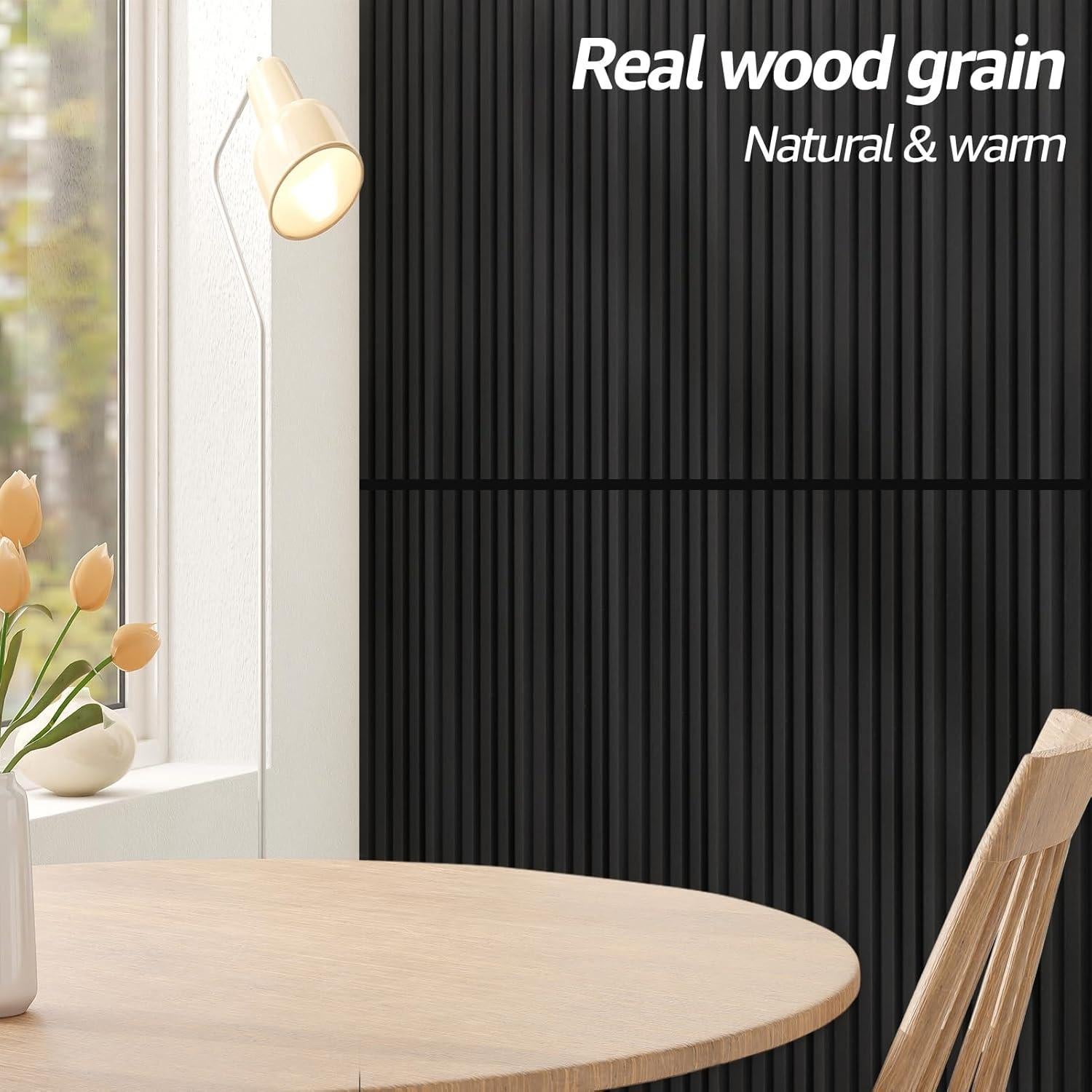 Paneles de Wainscoting WPC Art3d 16 Piezas 121.9x15.2cm Negro