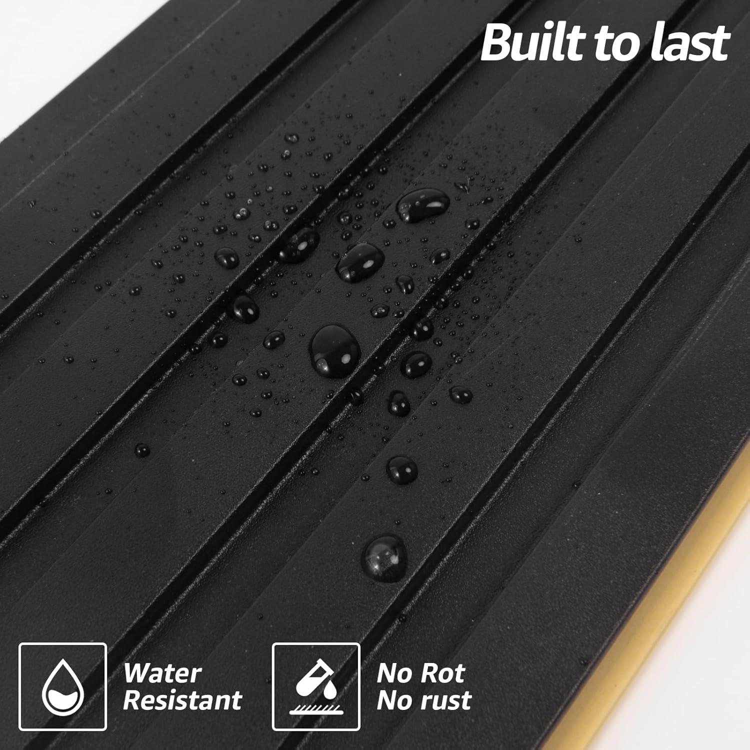 Paneles de Wainscoting WPC Art3d 16 Piezas 121.9x15.2cm Negro