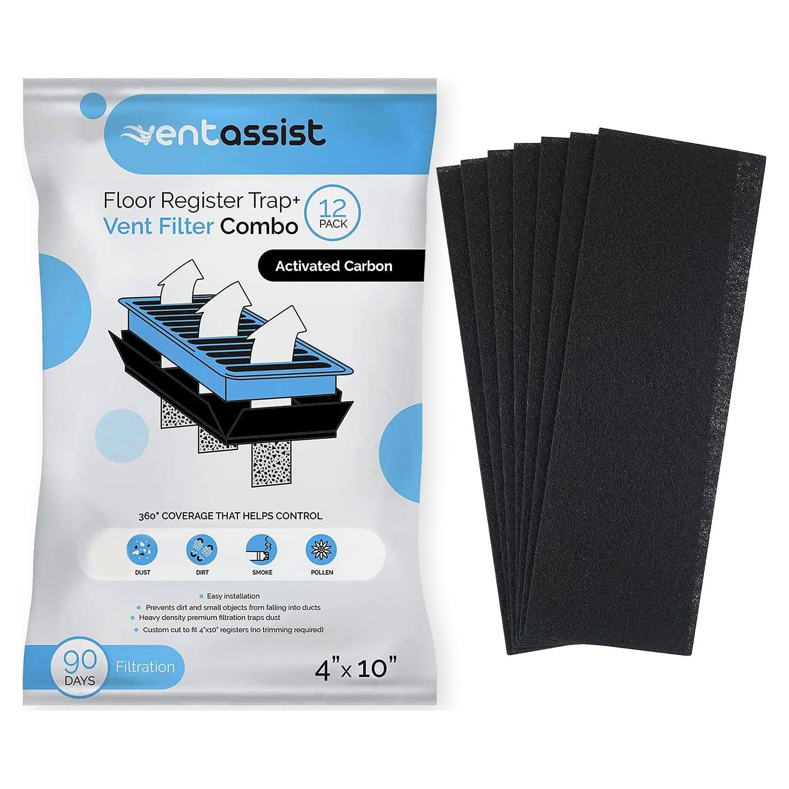 Filtros de Aire Vent Assist 10x25 cm Carbón Activado MERV 8 - 12 Pzas