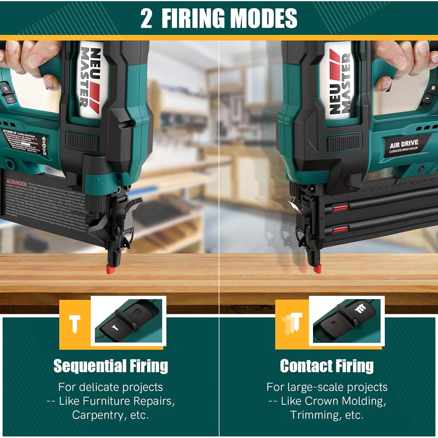 Pistola de Clavos Inalámbrica NEU MASTER 20V 1800 Clavos 5cm