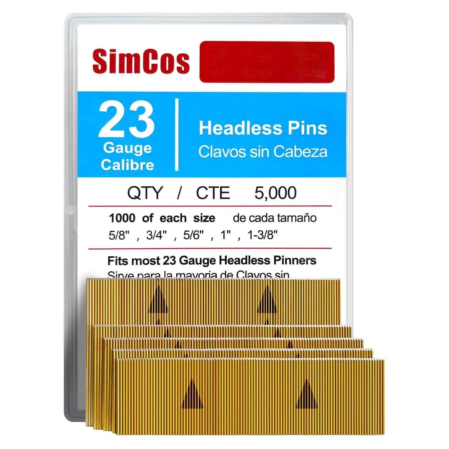 Clavos Pinner Sin Cabeza SimCos 5 Tamaños 5000 Unidades
