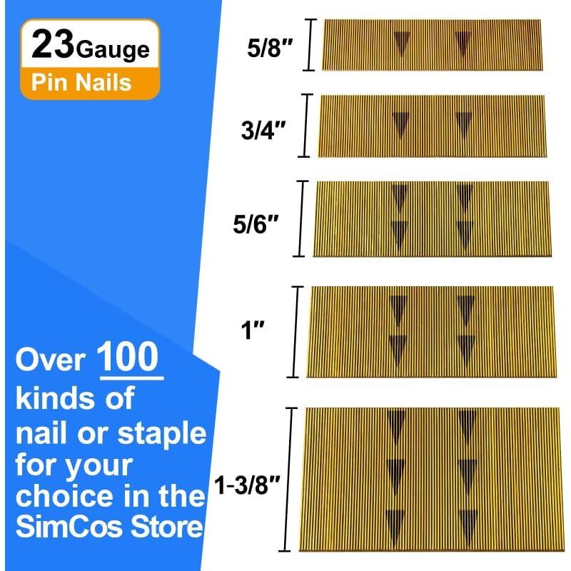 Clavos Pinner Sin Cabeza SimCos 5 Tamaños 5000 Unidades
