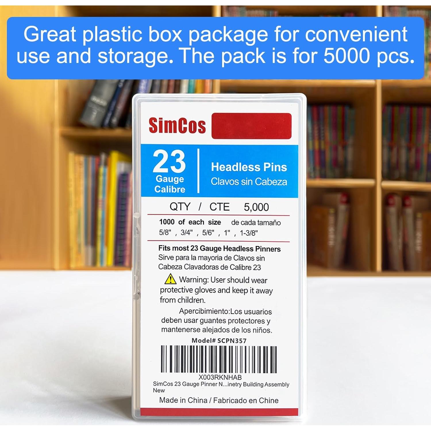 Clavos Pinner Sin Cabeza SimCos 5 Tamaños 5000 Unidades