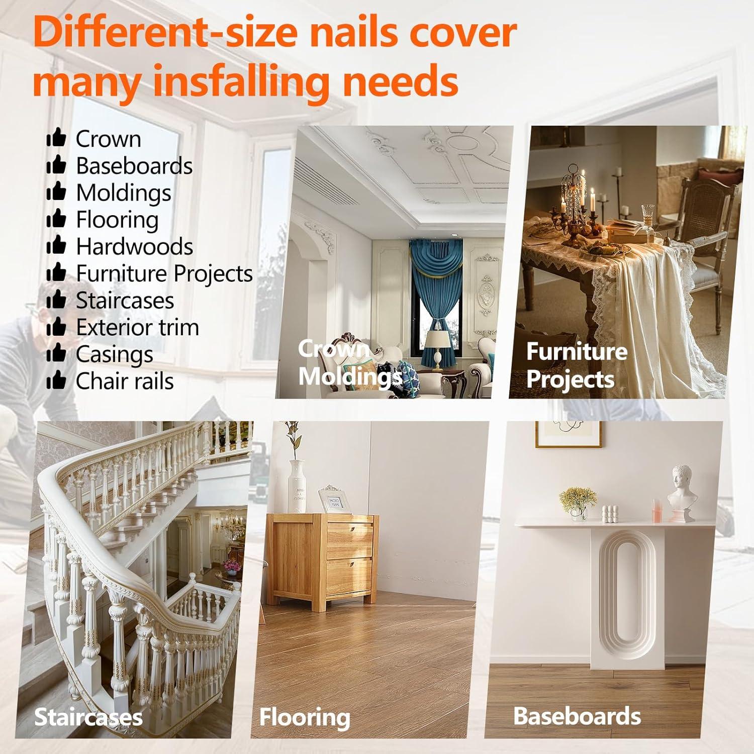 Clavos de Acabado Rectos Galvanizados SITLDY 16GA 2000 Piezas