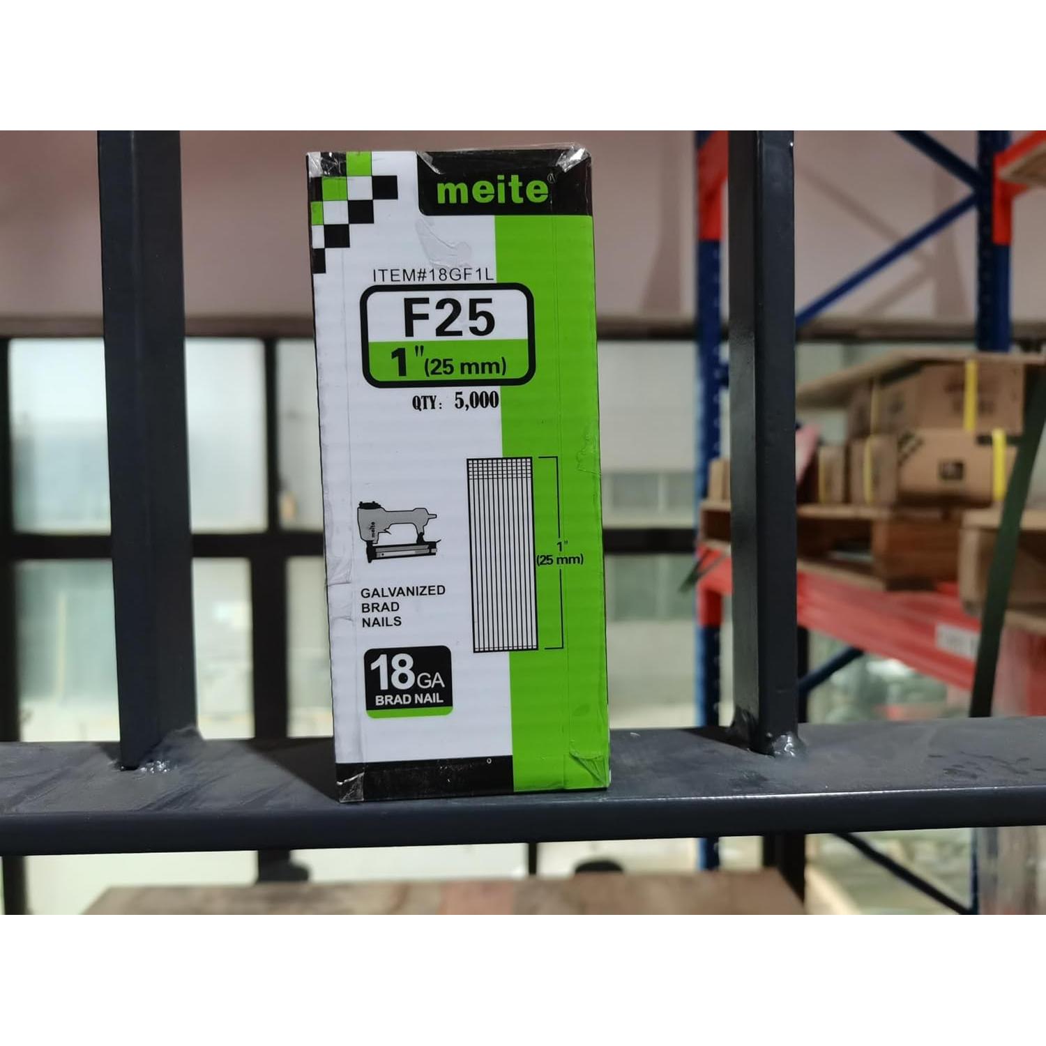 Clavos Brad Galvanizados Meite 18GA 25mm 5000 PCS Caja