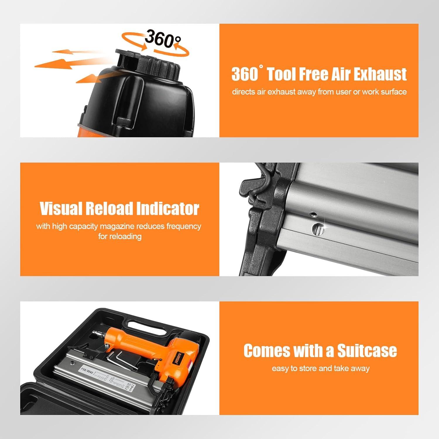 Clavadora y Grapadora Neumática KAMSIN F50/9040 2 en 1