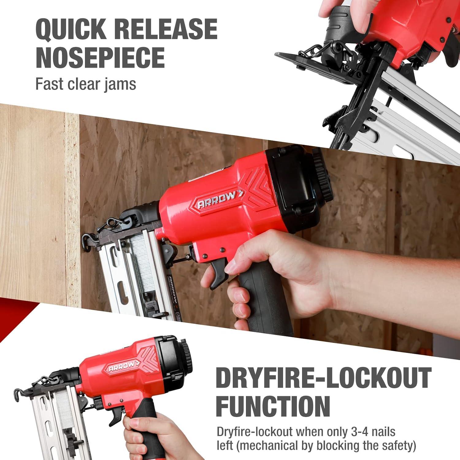 Clavadora Neumática Arrow PT16G con 1000 Clavos 16GA