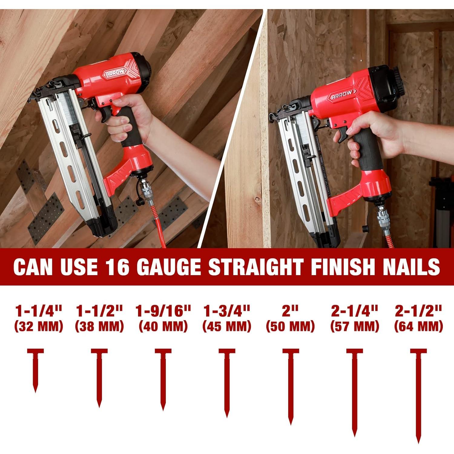 Clavadora Neumática Arrow PT16G con 1000 Clavos 16GA