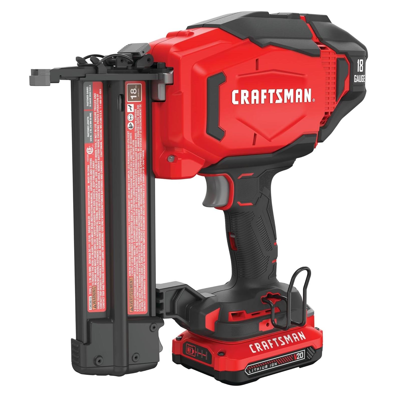 Clavadora Cordless Craftsman V20 18GA con Batería y Cargador